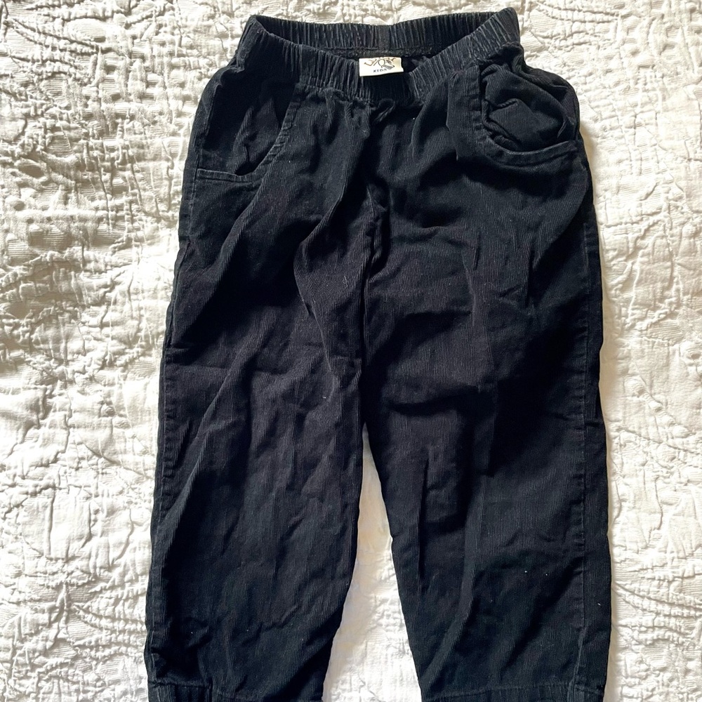 Luigi Kids, black corduroy pants; size 4t